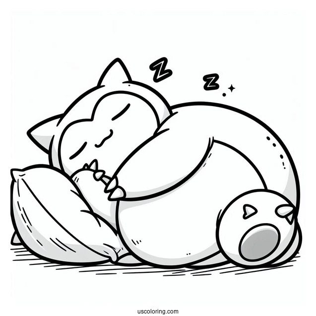 Easy Sleeping Snorlax Coloring Page
