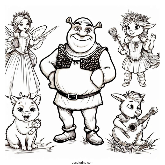 Fairy Tale Creatures From Shrek To Color