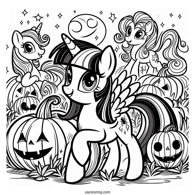 Twilight Sparkle and Friends in Jack-O-Lantern