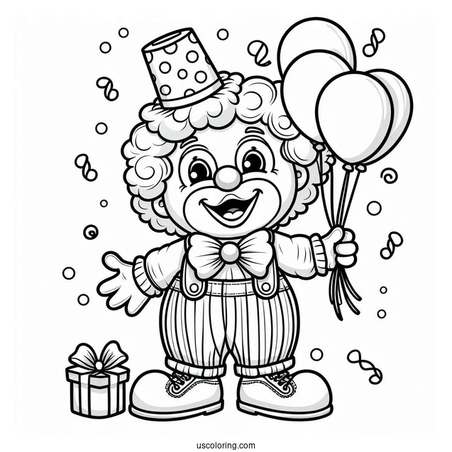 Party Clown with Big Pants Coloring In