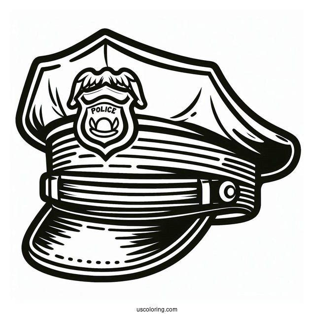Police Officer Hat Coloring Sheet