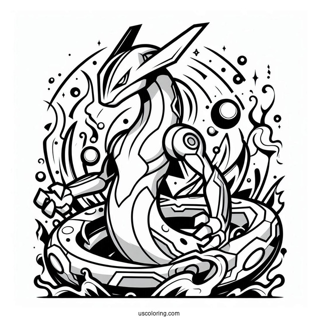 Rayquaza Coloring Page Charizard Mix