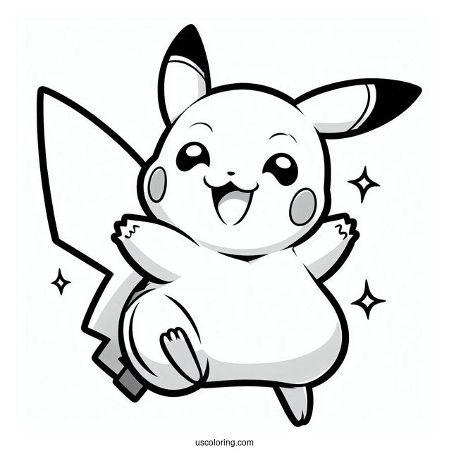 Playful Pikachu Coloring In