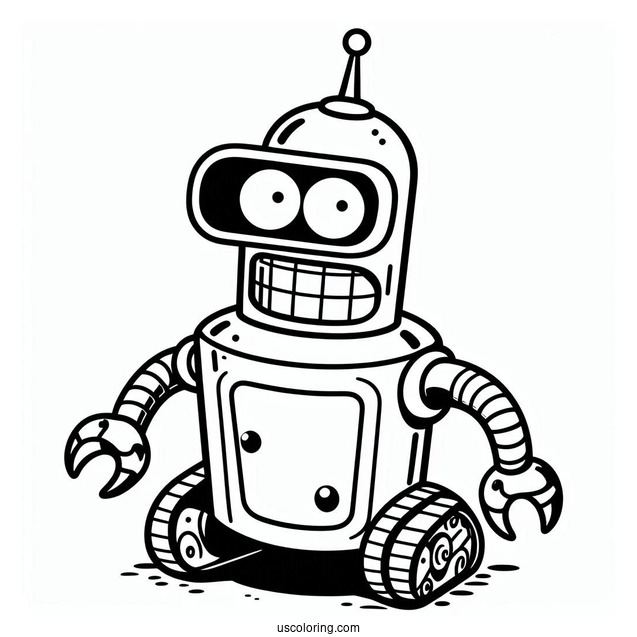 Bender The Robot From Futurama To Color