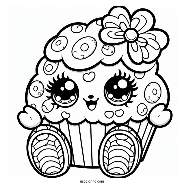 Coloring Page Of Cute Kooky Cookie Shopkins