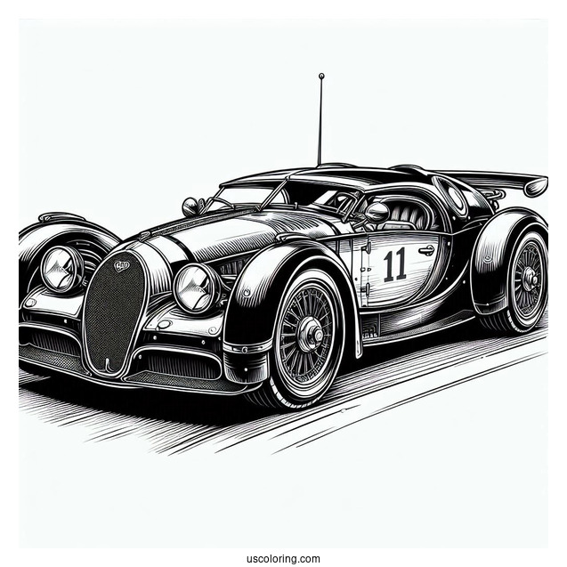 2024 Bugatti Coloring Page W16 Mistral