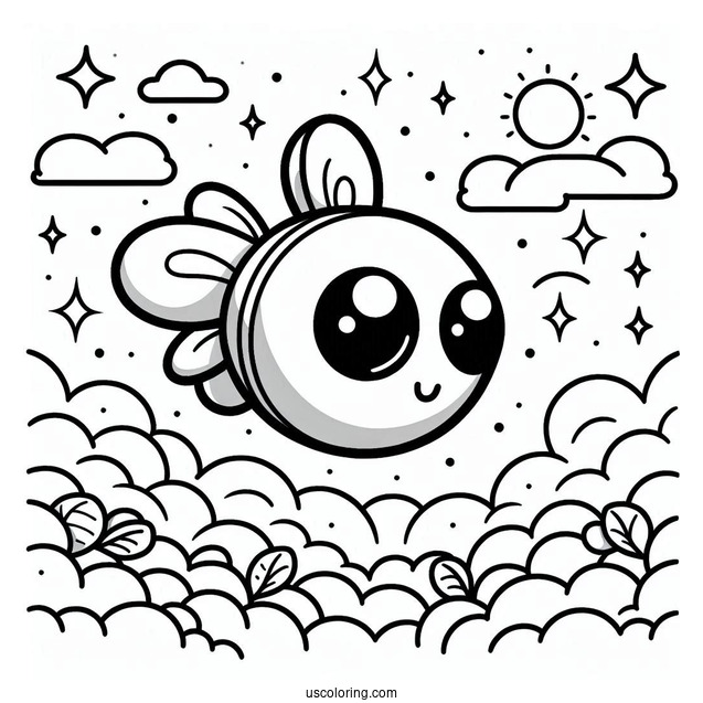 Fly Shy Guy Coloring Page In The Sky