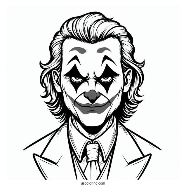Coloring Sheet Of Joker With Creepy Smile