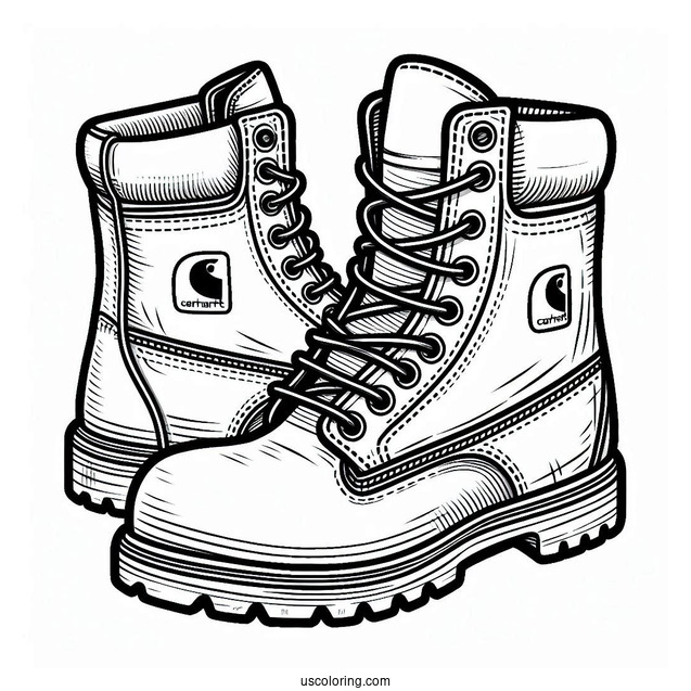 Carhartt Boot Coloring In FOr Kids