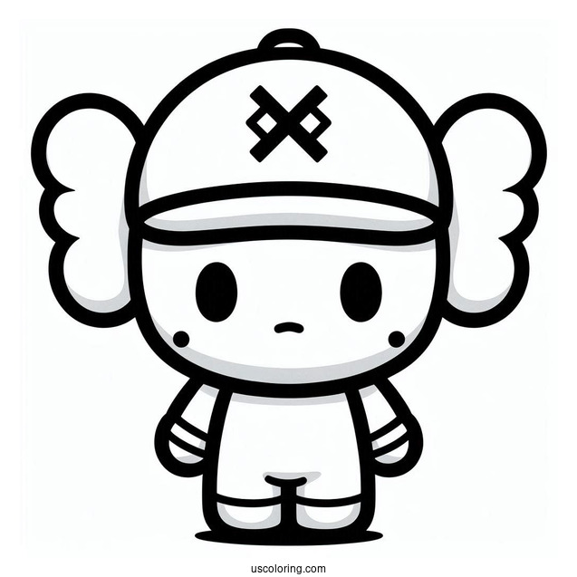 Chibi KAWS Coloring Page For Preschoolers