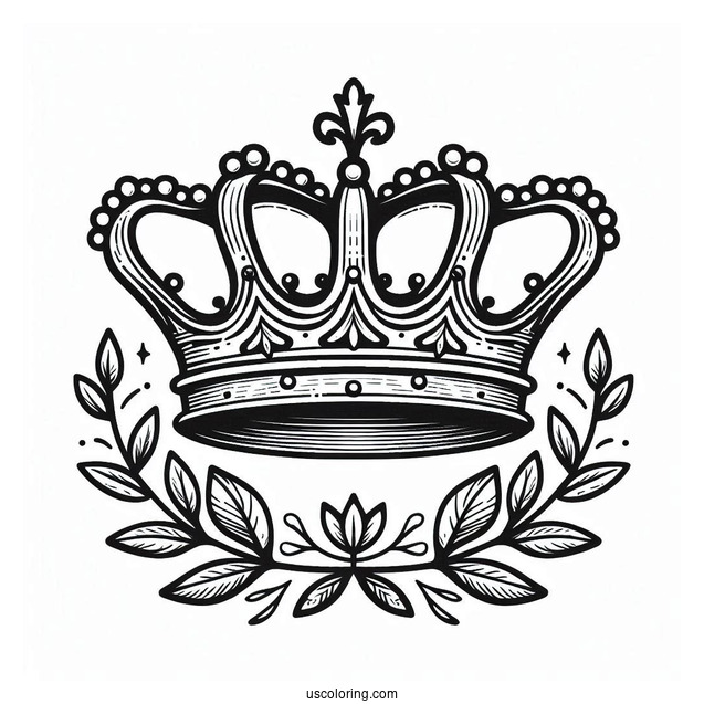 Elegant Crown Coloring Sheet