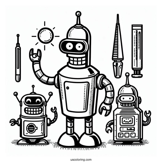 Bender The Robot From Futurama To Color