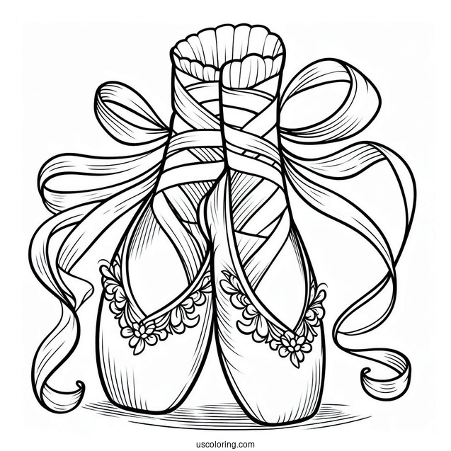 Coloring Page Of Ballerina Shoes