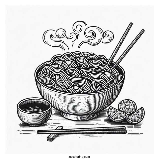 Chinese Noodles Coloring Page