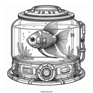 Futuristic Goldfish Tank Robot