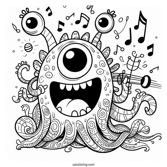 My Singing Monsters Coloring Page Of Simple Monculus Outline For Kids