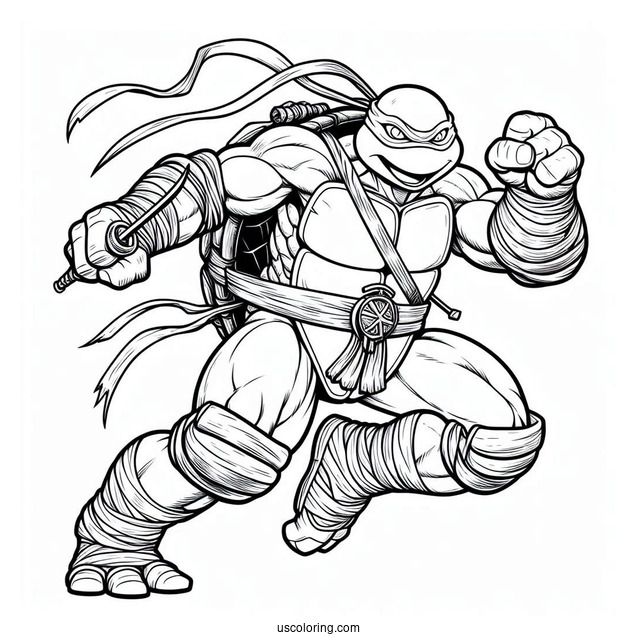 Ninja Turtles Coloring Page Of Simple Leatherhead Charging