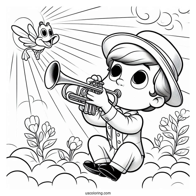 Louis Playing Trumpet With Ray