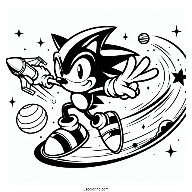 Sonic Exe Coloring Page Flying