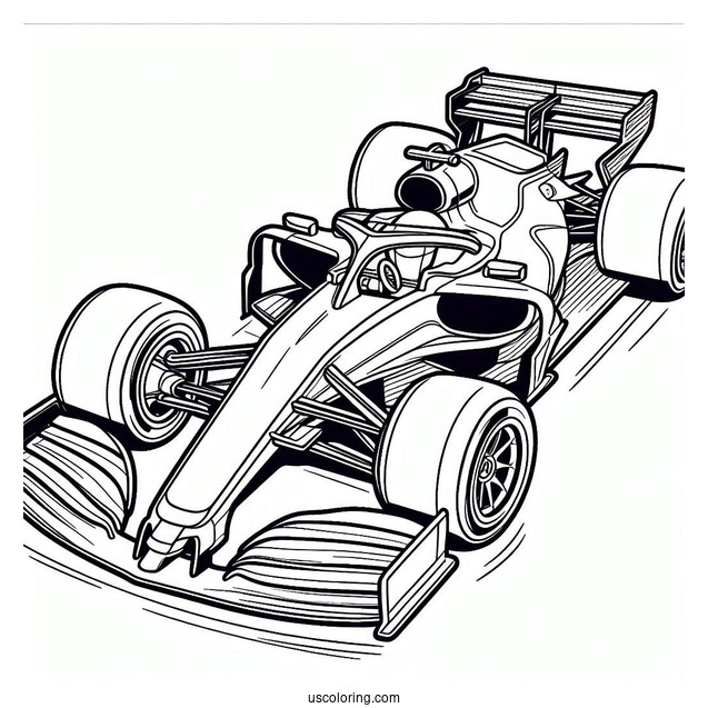 Race Car Coloring Sheet For Kids