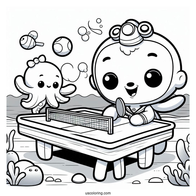 Octonauts Coloring Page Of Shellington Playing Table Tennis