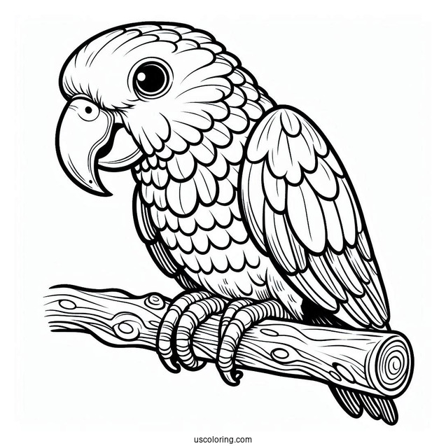 Parrot With Large Beak To Color