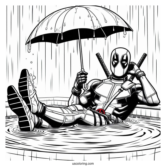 Deadpool Relaxing In Pool