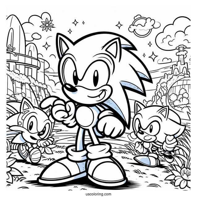 Coloring Page Of Sonic And Friends Coloring Page