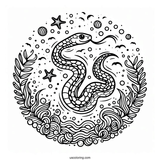 Sea Snake Swimming In Ocean