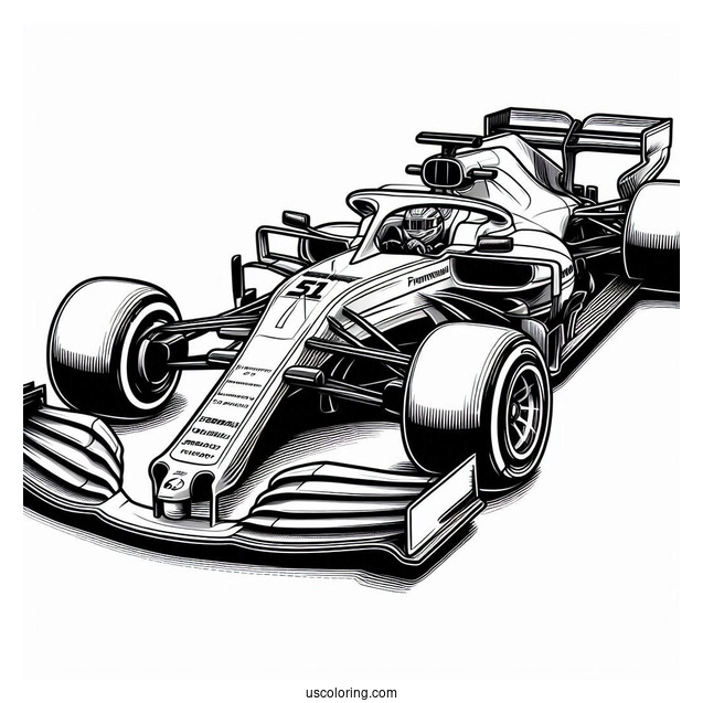 Coloring Page Of F1 Racing Car