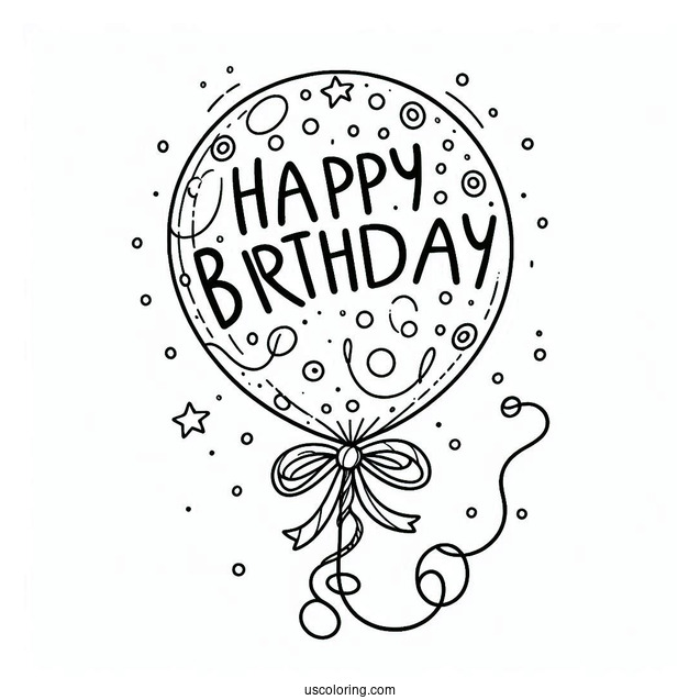 Happy Birthday Letter Balloons To Color