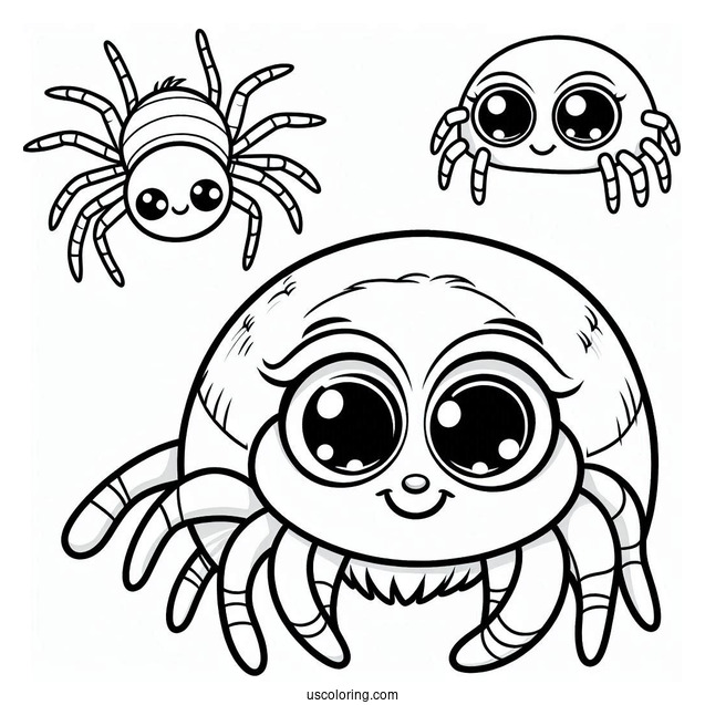 Cute Jumping Spider Coloring Page For Kids