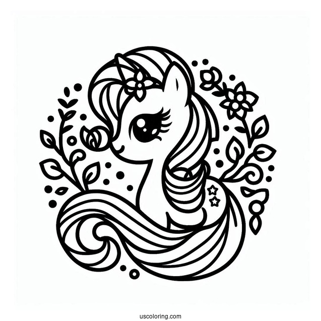 Easy Rarity Coloring Page For Preschoolers