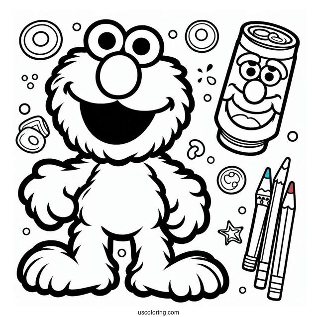 Easy Outline Of Elmo To Color For Preschoolers