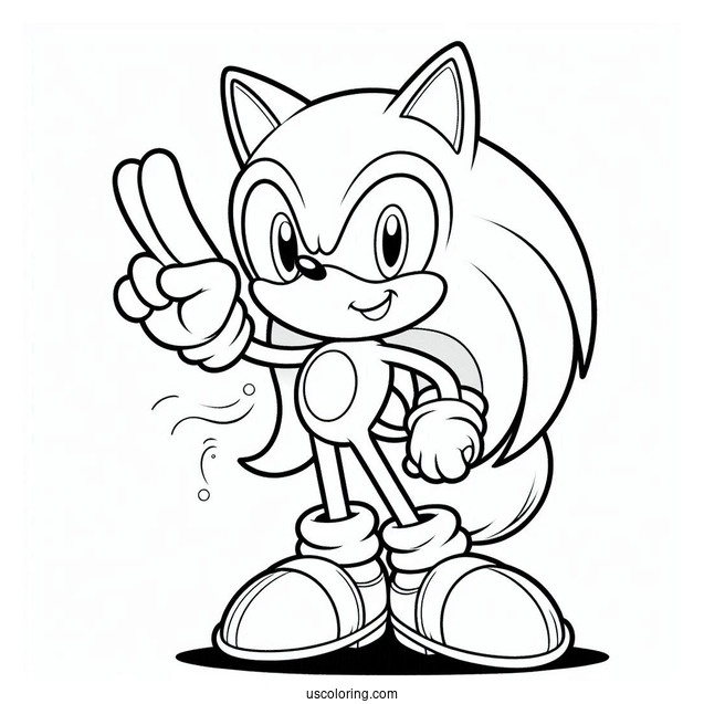 Big the Cat Waving Coloring In