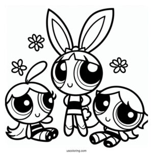 Bunny And The Powerpuff Girls Coloring Picture