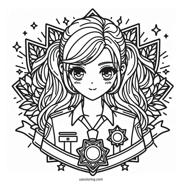 Police Badge Coloring Page