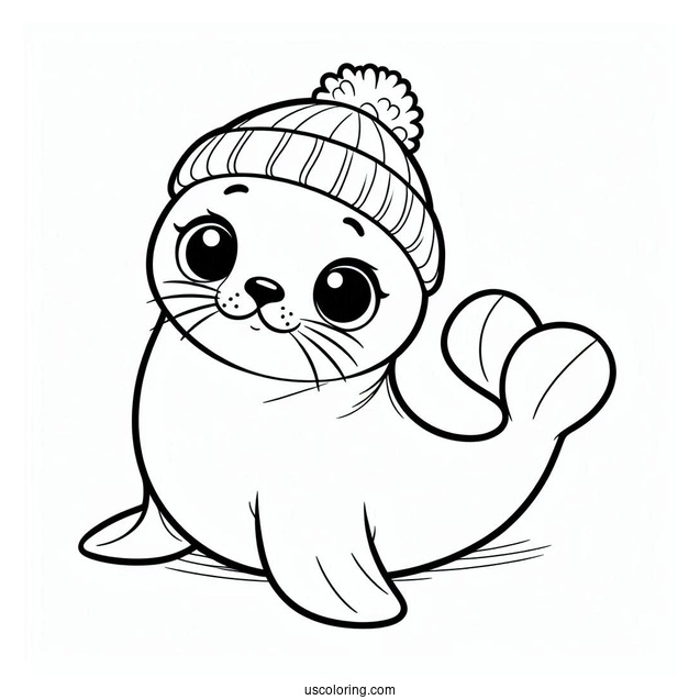 Easy Outline Of Baby Seal Coloring Page