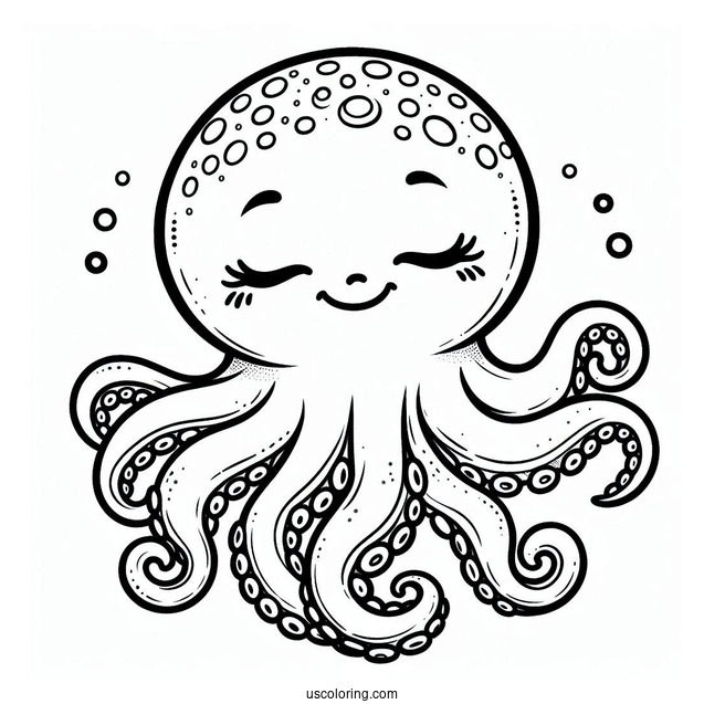 Baby Octopus Coloring Page Waking Mama Octopus