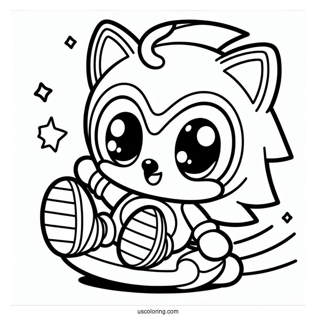 Kawaii Baby Sonic Coloring Page For Kids