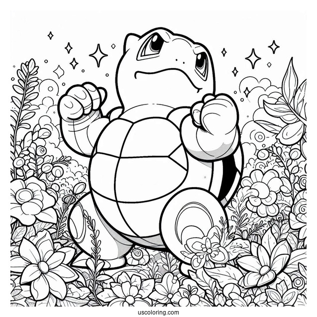 Blastoise Rare Pokemon Card To Color