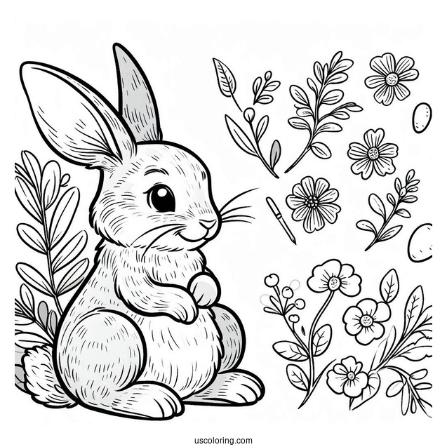 Simple Peter Rabbit Coloring Page For Kids