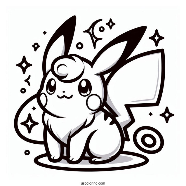 Shiny Mega Raichu Coloring Page Outline