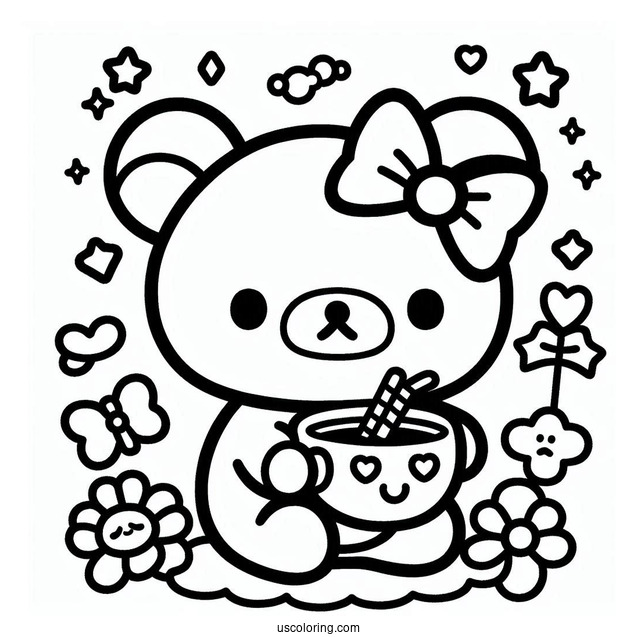 Sanrio Coloring Pages Of Rilakkuma Outline