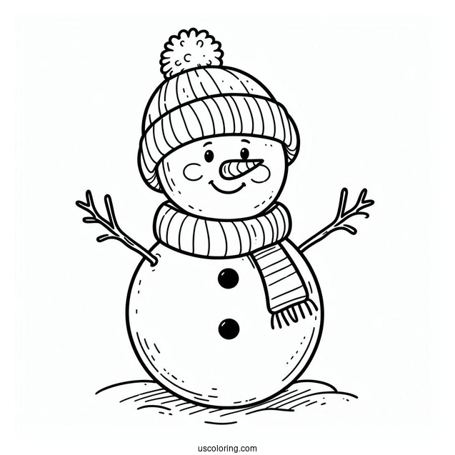 Aesthetic Snowman To Color