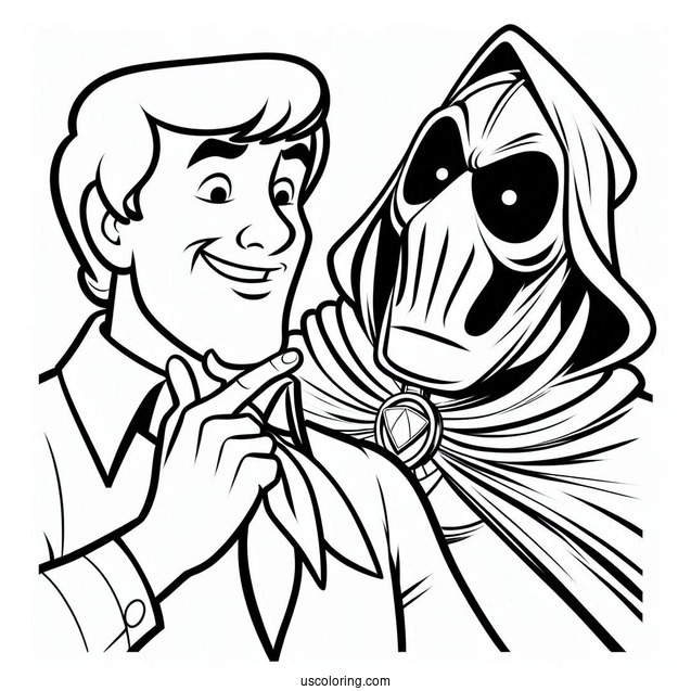 Fred Unmasking A Villain Coloring Page