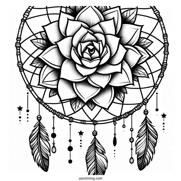 Succulent Coloring Page Dreamcatcher