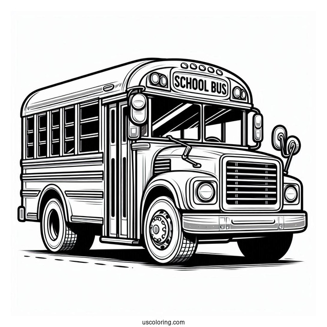 Modern School Bus Coloring Page