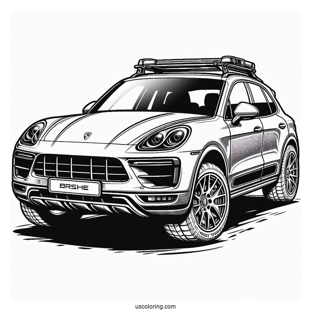 Porsche Coloring Page Macan Off Roading