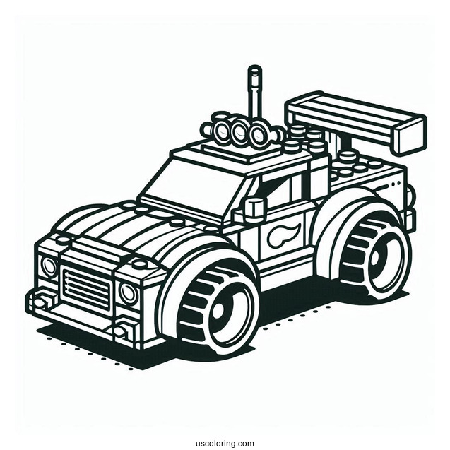 Lego Race Car Coloring Sheet For Kids
